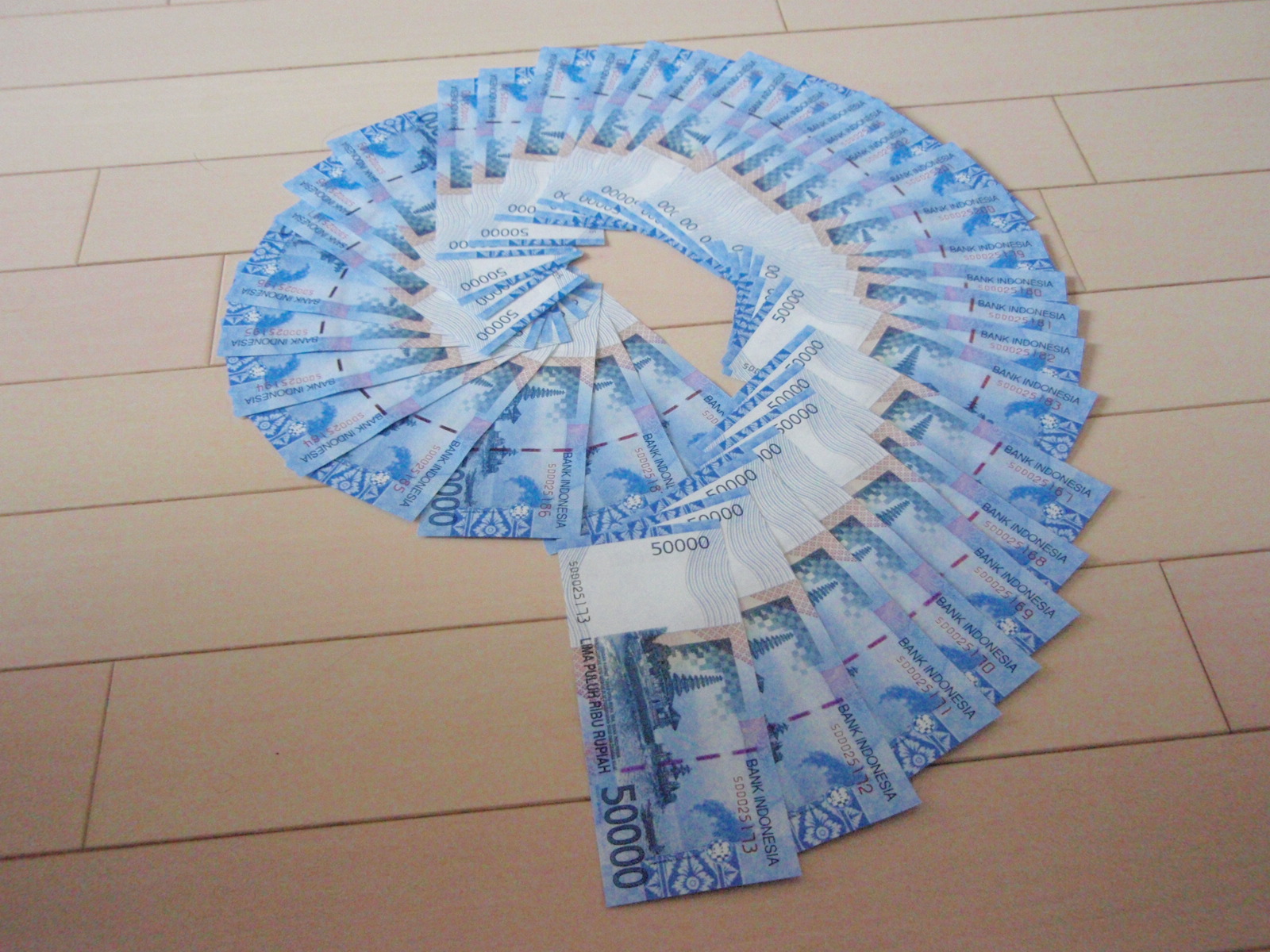 Tumpukan uang rupiah